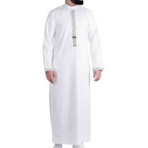 Thobe pour homme en vert menthe pastel, style estival, Jubba saoudienne à manches longues, robe islamique, Kandura arabe, robe Dishdasha pour homme - Product Image 5