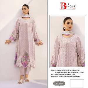 Salwar Kameez de Algodón para Mujer, Marca Bilqis, Bordado, Estilo Pakistaní, para Fiestas, con Forro de Moti, Precio al por Mayor, Estilo Indio-Pakistaní - Product Image 4