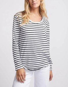 Haute qualité confortable femmes rayé à manches longues T-Shirt respirant Durable coton soie grande taille décontracté à la mode tricoté - Product Image 4