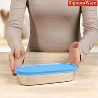 Boîte à lunch ovale plate en acier inoxydable de 650 ml très demandée pour le bureau, l'école, les voyages ou l'extérieur – Disponible à la vente