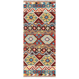 Alfombra Kilim de Maimana, Afganistán, 200 x 84 cm, Alfombras y Juegos de Alfombras - Product Image 1