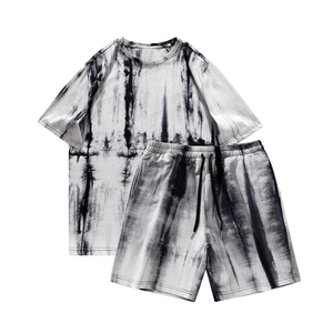 Ensemble d'été pour hommes 100% coton T-shirt avec short assorti Ensembles courts de gymnastique pour hommes T-shirt et ensemble court pour hommes - Product Image 1