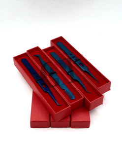 High Quality Boot Volume <b>Comb</b> Blue Plasma 45/90 Degree Stainless Steel Pro <b>Straight</b> Plain Eyelash Extension Tweezers Beauty Tool - Product Image 1