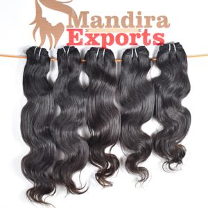 Paquets de cheveux humains vierges en gros Extensions de vague de corps de couleur naturelle Cuticules de cheveux indiens bruts alignés Double trame de cheveux humains - Product Image 1