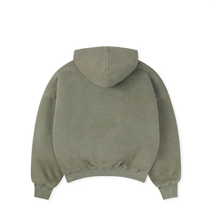 Sudadera con Capucha Extra Grande Color Verde Oliva, Unisex, Informal, de Forro Polar, con Bolsillo Delantero, para Otoño - Product Image 2