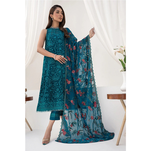 Robe de soirée en mousseline de soie de style pakistanais pour femmes robe de soirée traditionnelle en mousseline de soie pour femmes - Product Image 3