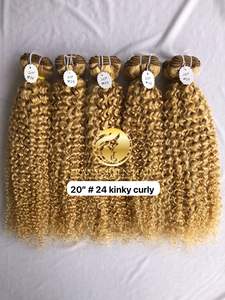 Calidad superior de visón camboyano templo indio virgen rizado paquetes de colores de un solo donante extensiones humanas crudas Color - Product Image 5