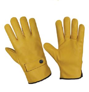 Gants de conducteur en cuir Gants de soudage Gants résistants à la chaleur en cuir de vachette de qualité supérieure-Grands conducteurs non doublés - Product Image 1