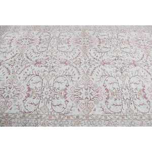 Tapis turc 5,7 x 9,1 pieds, grand tapis vintage, tapis en laine persan blanc - Product Image 5