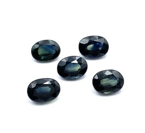 Lot de pierres précieuses en vrac coupe ovale saphir bleu australien naturel certifié IGI 4*6-7*9 MM pour la fabrication de bijoux - Product Image 1