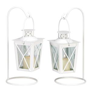 Farol Colgante de Metal Blanco Minimalista Clásico con Soporte, Adecuado para Centros de Mesa de Boda, Decoración Romántica y Uso Doméstico, de la India - Product Image 6