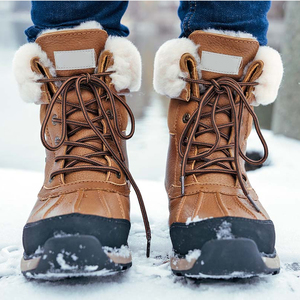 Zapatos de botas de invierno impermeables forrados de piel cálida botas de nieve Unisex para exteriores OEM ODM proveedor a granel fabricante Stock zapatos de Bangladesh - Product Image 3