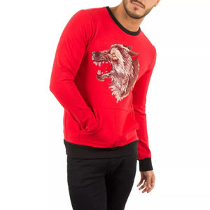 Última moda de invierno logotipo personalizado cuello redondo pulóver sudaderas para hombres manga larga con decoraciones de diamantes de imitación en el frente - Product Image 3