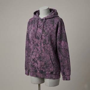 Sudadera con Capucha de Algodón Grueso Lavado al Ácido Personalizada para Mujer, Tinte Morado Agresivo, Corte Holgado y Relajado, Estilo Vintage Urbano - Product Image 4