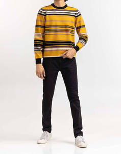 Automne hiver chaud hommes mode col rond bloc couleur Streetwear pull décontracté élégant pull pour hommes - Product Image 2