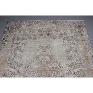 Tapis turc vintage, grand tapis de 5,4 x 8,9 pieds (165 x 270 cm), tapis en laine orientale gris - Product Image 5