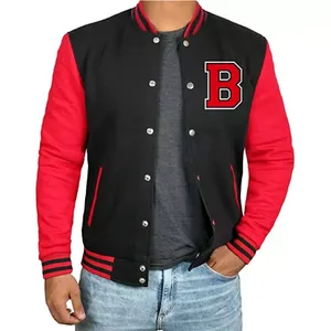 Chaqueta Varsity Clásica de Invierno para Hombre, Personalizable, con Alto Contenido de Lana, Estilo Atlético, Cómoda, Retro, con Cuello Alto - Product Image 1