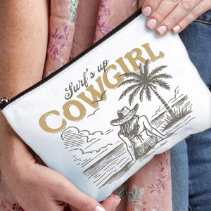 Bolsa de cosméticos con estampado de dibujos animados en lienzo para mujer, gran capacidad, para neceser, bolso de mano - Product Image 2