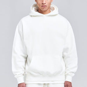 Sudadera con capucha de gran tamaño con hombros caídos para hombre, 100% algodón, forro polar grueso, tendencia de calle de invierno, logotipo personalizado OEM, ropa en blanco ODM - Product Image 2
