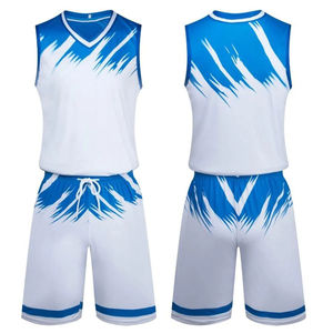 Ensemble de maillots de basket-ball respirants personnalisés de haute qualité, uniformes d'équipe personnalisés, unisexe, grande taille, antibactérien, séchage rapide - Product Image 2