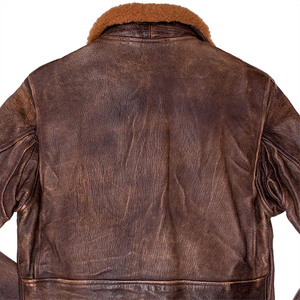 Blouson d'aviateur en cuir de qualité supérieure avec col en peau de mouton fabriqué sur mesure par OEM Veste d'hiver pour hommes - Product Image 6