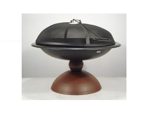 Wholesale Black Metal Iron <b>Fire</b> Pit Black Net Lid and Heat <b>Fire</b> Bowl With <b>Mat</b> Brown Base for Home Living Room Outdoor Decor - Product Image 2