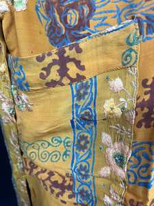 Handmade Crepe Silk Sari <b>Kimono</b> Robe for Women Soft Flowing Pure Silk Bohemian Wrap Spring Summer <b>Beach</b> Cover-Up Elastic Waist - Product Image 4