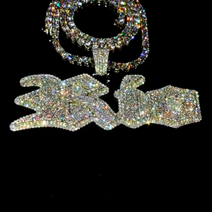 Diamond Fine <b>Jewelry</b> Pendants & Charms Quality Customized Iced Out Silver Hip Hop Diamond Pendant - Product Image 3