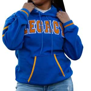 Sudadera con Capucha Azul y Dorada SGRHO Legacy Winter, Ropa Deportiva de la Hermandad, Forro Polar 100% Algodón para Estudiantes Universitarios y Ropa de Vida Griega - Product Image 5