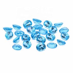 100% naturel pour topaze bleue 3A Grade 8x10mm coupe ovale lâche facettes Quartz gemmes en gros Lot - Product Image 3