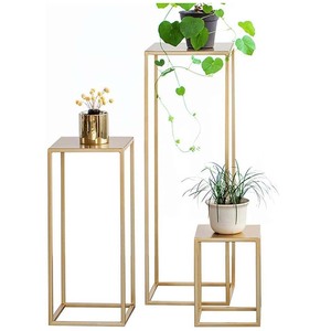 Customized Gold-Finished Metal Flower <b>Stand</b> Hexagon Shape Side <b>Corner</b> Decorations for Home & Wedding Size Options Available - Product Image 2