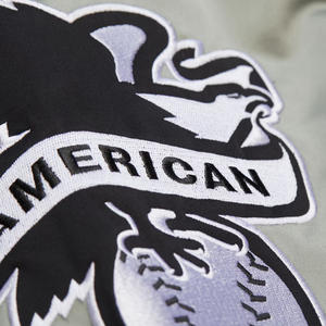 Chaqueta Bomber de Béisbol Vintage Letterman American State Full-Snap College para Hombre New York Navy/Grey Team Origins Material Satinado - Product Image 6