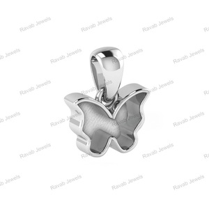 925 Sterling Silver <b>Butterfly</b> Design Bezel Blank Pendant <b>Charm</b> Ashes & Resin Filling Breastmilk Keepsake Nature Lover Jewelry - Product Image 4