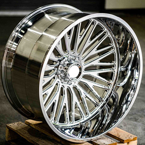 Rueda de Camioneta de Aleación Forjada Pulida de Diseño Profundo con Múltiples Radios 6x139.7 20x9J 22x10J de Alta Resistencia para Chevy Silverado GMC Sierra Mirror - Product Image 3