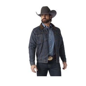 Men's Cowboy Cut Western Lined Denim Jacket Top Trending High Quality Jeans Products Supplier - Product Image 1