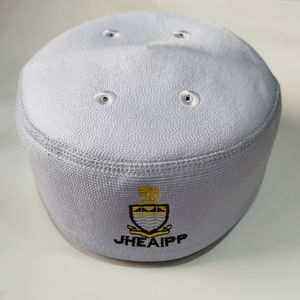 Logotipo personalizado, gorra de oración musulmana de barco Malasio de alta calidad, sombrero blanco negro para las cuatro estaciones en Bangladesh. - Product Image 1