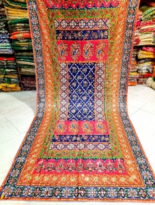 Autumn Winter Women's Ethnic Scarf Thick Warm One-Sided Multi-Color Hand Drawn Printing Hand Work Solid Color Balochi Wholesale - Product Image 2