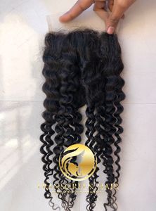 Wholesale 100% High Quality Indian Virgin 18” Kinky Curly 5x5 HD Transparent <b>Lace</b> Closure Remy Hair Extensions Supplier Export - Product Image 2
