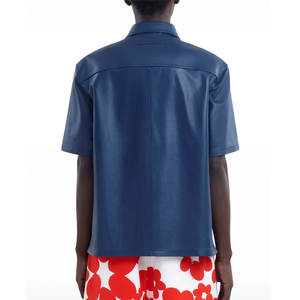 Chemise en cuir pour homme de haute qualité avec fermeture à boutons, logo et design personnalisés, faible MOQ disponible - Product Image 2