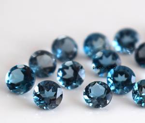 Topaze bleue de Londres naturelle coupe ronde 8mm à facettes-Topaze bleue de Londres ronde en vrac - Product Image 2
