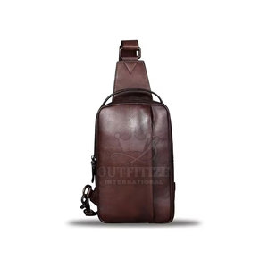 Premium Leather Sling <b>Bag</b> Lightweight Crossbody <b>Shoulder</b> Pack PU Leather Sling <b>Bag</b> for <b>Men</b> Casual Chest Sling <b>Bag</b> - Product Image 1