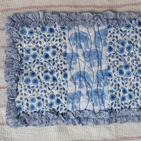 Ensemble de dessous-de-verre matelassés en coton 100% biologique, faits main, de haute qualité, avec bordure passepoilée, pour la maison et la restauration