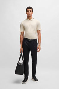 Camisas Polo de golf con cremallera de cuarto de color sólido de diseñador Premium para hombre que absorben la humedad Logotipos bordados personalizados para hombre - Product Image 3