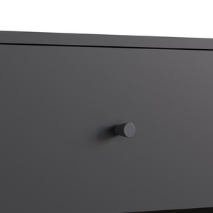 Mesa de Noche de Estilo Moderno RETRO con 1 Cajón, Mueble de Madera para Dormitorio, Aglomerado Negro, Diseño Brasileño, Fácil Montaje, Plano - Product Image 3