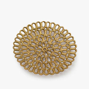 Plateau décoratif rond en aluminium doré pour décoration de mariage à la maison de Noël et cadeau en vrac - Product Image 2