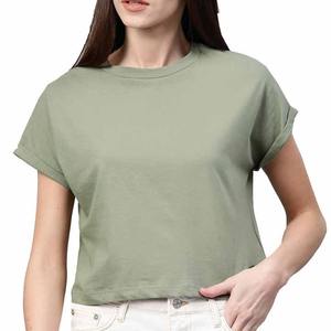 T-shirts en coton de haute qualité pour femmes, conçus sur mesure, respirants et courts, vente en gros à bas prix - Product Image 1