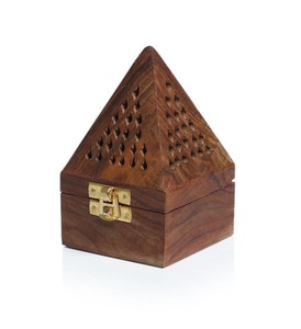 Pin brûleur d'encens boîte à encens pas cher prix court Triangle rouge Style chinois sculpture religieuse brûleur à bois plateau en bois arabe - Product Image 4
