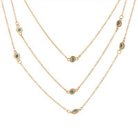Collier tendance personnalisé en acier inoxydable 316L plaqué or 14k 18k PVD, collier à 3 couches pour femmes, vente en gros