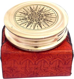 Gran oferta, diseño moderno, brújula de poema de latón envejecido con Funda de cuero, patrón abstracto, pulgadas, boda disponible al mejor precio - Product Image 3