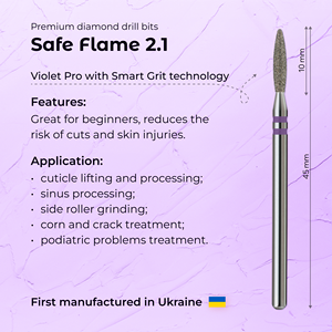 ดอกสว่านเจียรเล็บเพชรแบบมืออาชีพ ปลอดภัย ขนาด 2.1 มม. สีม่วง PRO Smart Grit สำหรับดูแลหนังกำพร้าและรับผลิตแบบ OEM แบรนด์ส่วนตัว - Product Image 3